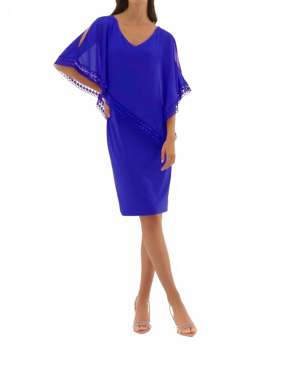 NEW JOSEPH RIBKOFF poncho sheath dress in blue